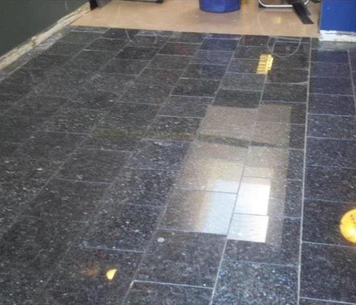 New tile floor installed in a commercial building